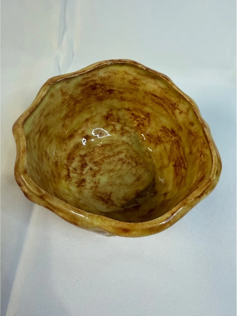 Handmade Vintage Ceramic Serving Bowl with Textured Design